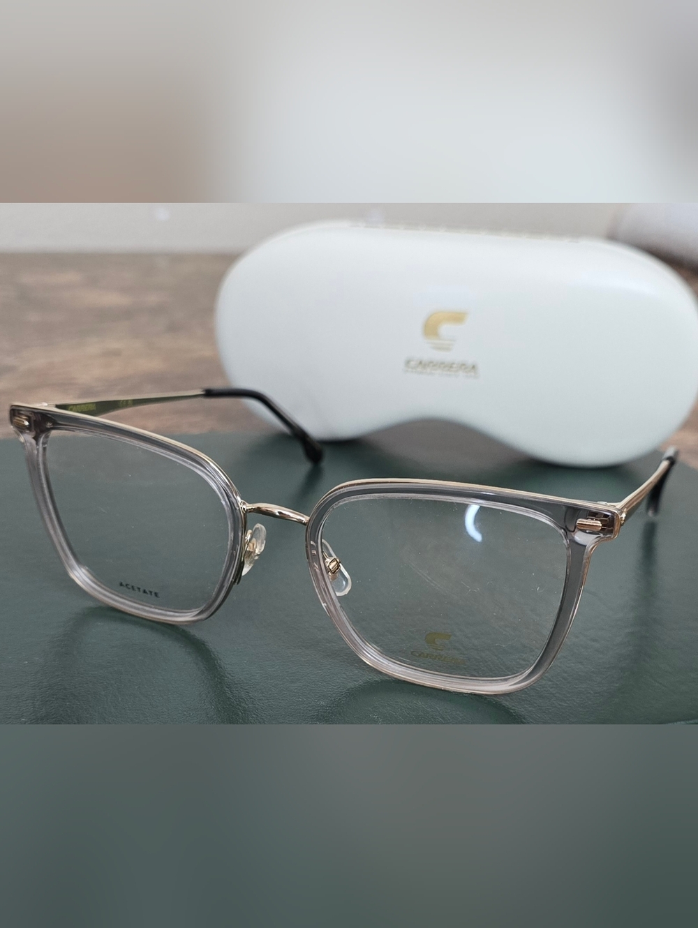 Carrera Clear & Gold Square Eyeglasses New - Picture 5 of 5